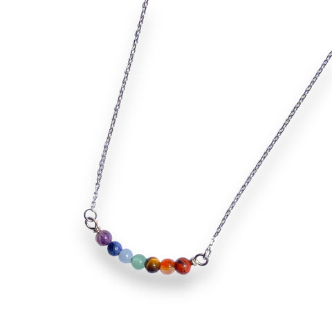 rainbow chakra gemstone necklace for self love, pride, and spirituality